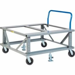 Little Giant® Ergonomic Adj. Height Pallet Stand with Handle PDEH4848-6PH2FL - Open Deck 48x48