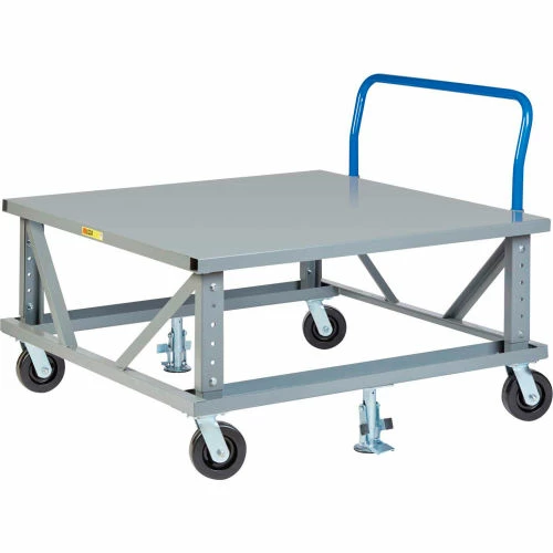 Little Giant® Ergonomic Adj. Height Pallet Stand with Handle PDSEH48486PH2FL - Solid Deck 48x48 3 Little Giant® Ergonomic Adj. Height Pallet Stand with Handle PDSEH48486PH2FL - Solid Deck 48x48