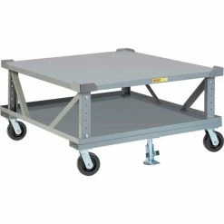 Little Giant® Adj. Height Pallet Stand 2PDSE406PH2FLLR - 40 x 48 Solid Deck & Load Retainers