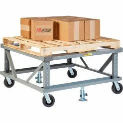 Little Giant® Adj. Height Pallet Stand PDE48-6PH2FLLR - 48 x 48 Open Deck & Load Retainers