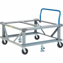 Little Giant® Adj. Height Pallet Stand with Handle PDEH42-6PH2FLLR 42x48 Open Deck & Retainers