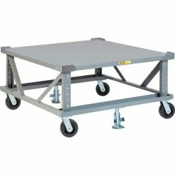 Little Giant® Adj. Height Pallet Stand PDSE42-6PH2FLLR - 42 x 48 Solid Deck & Load Retainers