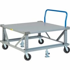 Little Giant® Adj. Height Pallet Stand with Handle PDSEH406PH2FLLR 40x48 Solid Deck & Retainers