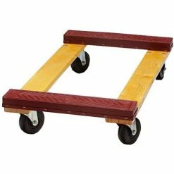 Fairbanks Hardwood Dolly ED-27-1830-4HR - 30" x 18" with Rubber Ends - 4" Hard Rubber Wheels