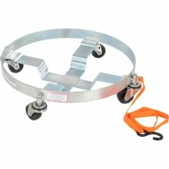 Vestil Drum Dolly DRUM-QUAD-H with Rubber Wheels for 5, 30 & 55 Gallon Drums